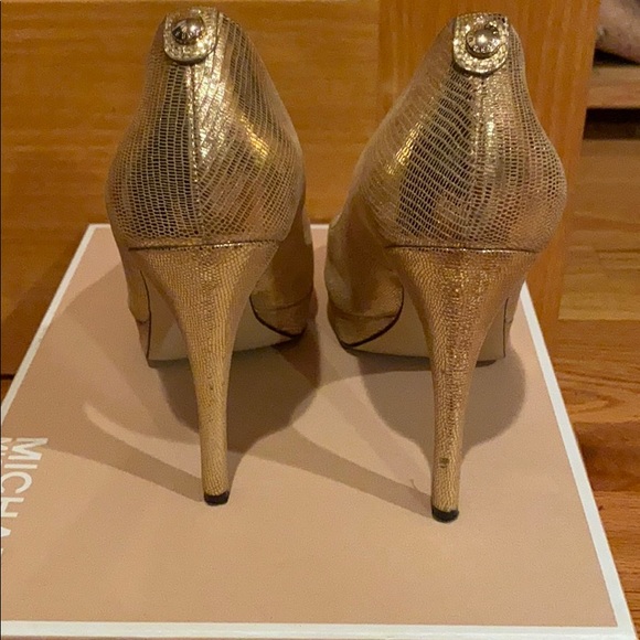 Gold Sparkly Michael Kors Shoes - Picture 4 of 7